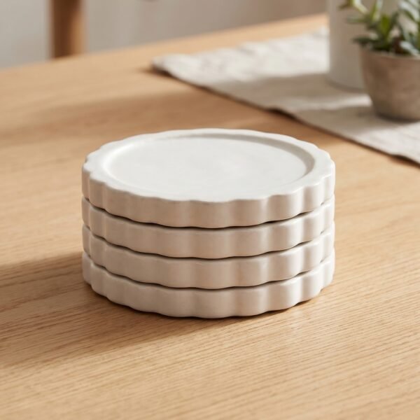 Ceramic Coaster Set of 4 Heat Resistant Table Protection Durable Modern Design | civaro