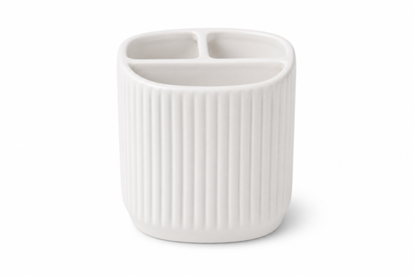 Ceramic Toothbrush Holder Cup Bathroom Organizer Durable Modern Design | civaro