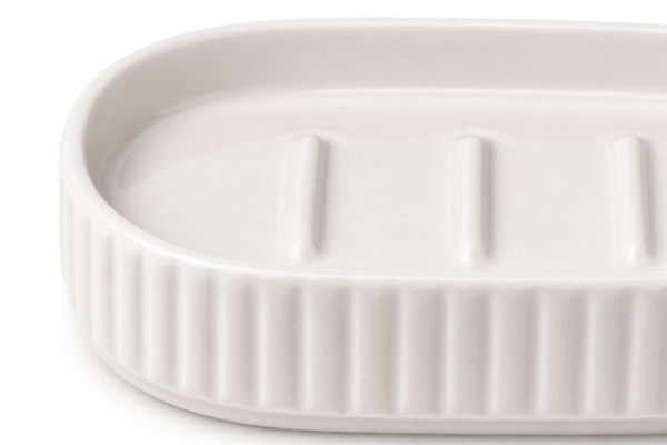 Ceramic Soap Dish Tray Non-Slip Bathroom Accessory Durable Modern Design | civaro