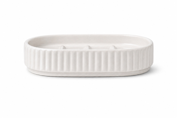 Ceramic Soap Dish Tray Non-Slip Bathroom Accessory Durable Modern Design | civaro