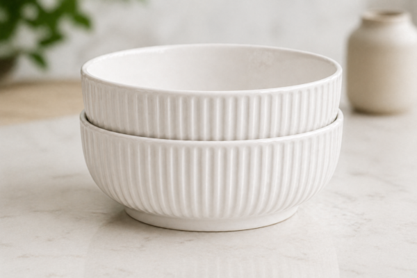 Ceramic Soup Bowl Set of 2 Deep Serving Bowls 700ml Durable Modern Design | civaro