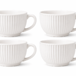 Ceramic Tea Cup Set of 4 Elegant Handle Cups 200ml Durable Modern Design | civaro