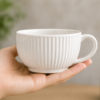 Ceramic Tea Cup Set of 4 Elegant Handle Cups 200ml Durable Modern Design | civaro