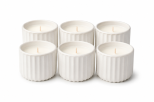 Ceramic Mini Candle Jar Set of 6 Bulk Gift Pack Decorative Home Scented Candles | civaro
