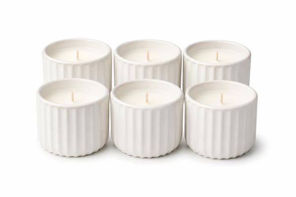 w7.1 Ceramic Mini Candle Jar Set of 6 Bulk Gift Pack Decorative Home Scented Candles | civaro