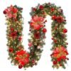 1303_989b82d6a9a087851b9c4a11ba785c72.jpg 2.7M Christmas Garland with LED Lights Luxury Rattan Wreath Fireplace Stair Decoration