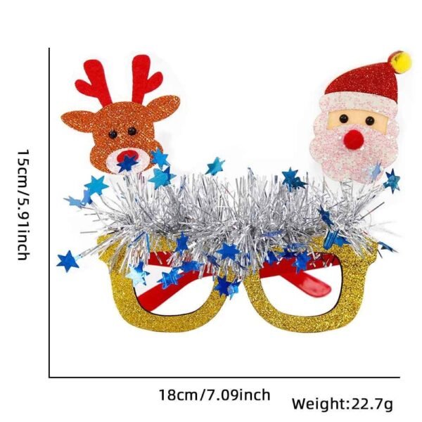 1357_70bafa81ac0186fccb5b7732b4311f4f.jpg Christmas Party Glasses Novelty Glitter Frames Santa Reindeer Snowman Photo Props