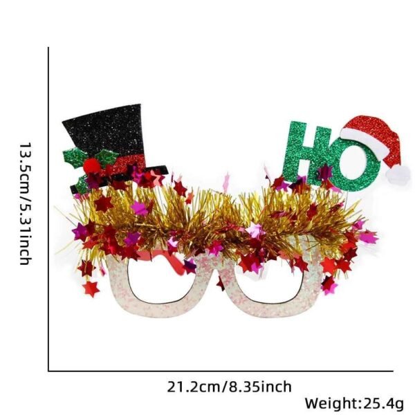 1357_9c2756207c39d6f77710685081e40be7.jpg Christmas Party Glasses Novelty Glitter Frames Santa Reindeer Snowman Photo Props