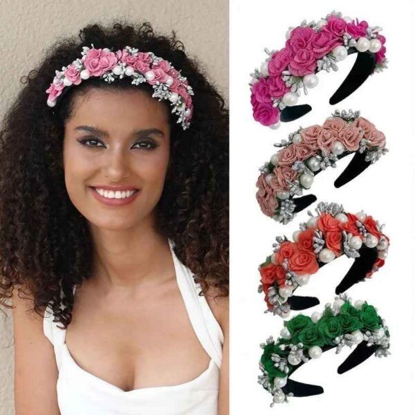 1387_e5973b3b1533de2b707758b39dd53729.jpg Baroque Pearl Rose Headband Luxury Fabric Flower Hair Band Wedding Party Accessory