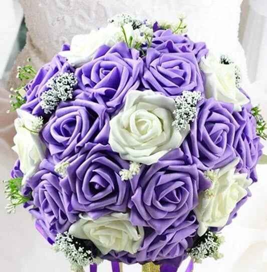 Artificial Rose Wedding Bouquet 24 Heads Romantic Bridal Hand Holding Flowers 26cm