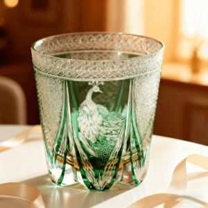 13_88eaf63f-dccc-4cd5-9ce4-16901167d4a1.jpg Edo Kiriko Handcrafted Peacock Motif Whisky Glass