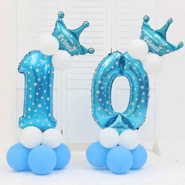 1443_7116f287aba86311766c283fb572a285.jpg DIY Number Balloon Tower Kit with Crown Large Foil Age Birthday Party Decoration Boy Girl