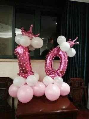1443_7fcb65f1fc1f16db2d076f3750b092b3.jpg DIY Number Balloon Tower Kit with Crown Large Foil Age Birthday Party Decoration Boy Girl
