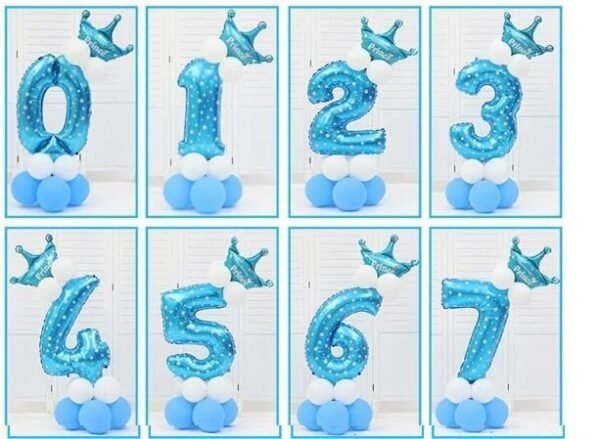 1443_8ba65bba9d97c080e7ad7400e8d23688.jpg DIY Number Balloon Tower Kit with Crown Large Foil Age Birthday Party Decoration Boy Girl