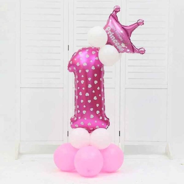 1443_a3757381be43ab3ab10f245bc36319f7.jpg DIY Number Balloon Tower Kit with Crown Large Foil Age Birthday Party Decoration Boy Girl