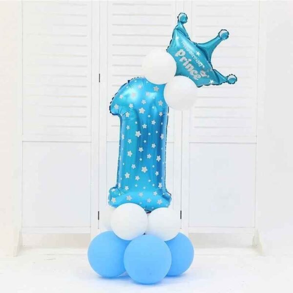 1443_db8b13c2adfd3e2a9564a1fc6c78c6d6.jpg DIY Number Balloon Tower Kit with Crown Large Foil Age Birthday Party Decoration Boy Girl