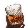 Edo Kiriko Handcrafted Peacock Pattern Whisky Glass Gray Phoenix