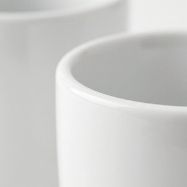 Ceramic Coffee Mug Set of 2 Elegant White Cups 300ml | Cerâmica Capuchos