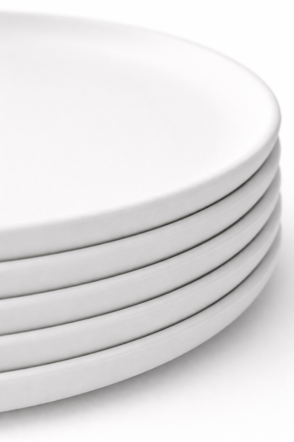 cri4.2.png Ceramic Dinner Plate Set of 4 Modern White Dining Plates | Cerâmica Capuchos
